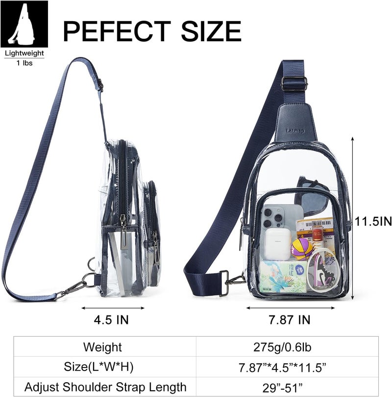 LATMAP Clear Bag for Stadium Events, Clear Purse for Women Stadium Crossbody Bag, Transparent Bag for Concerts Sports - Image 5
